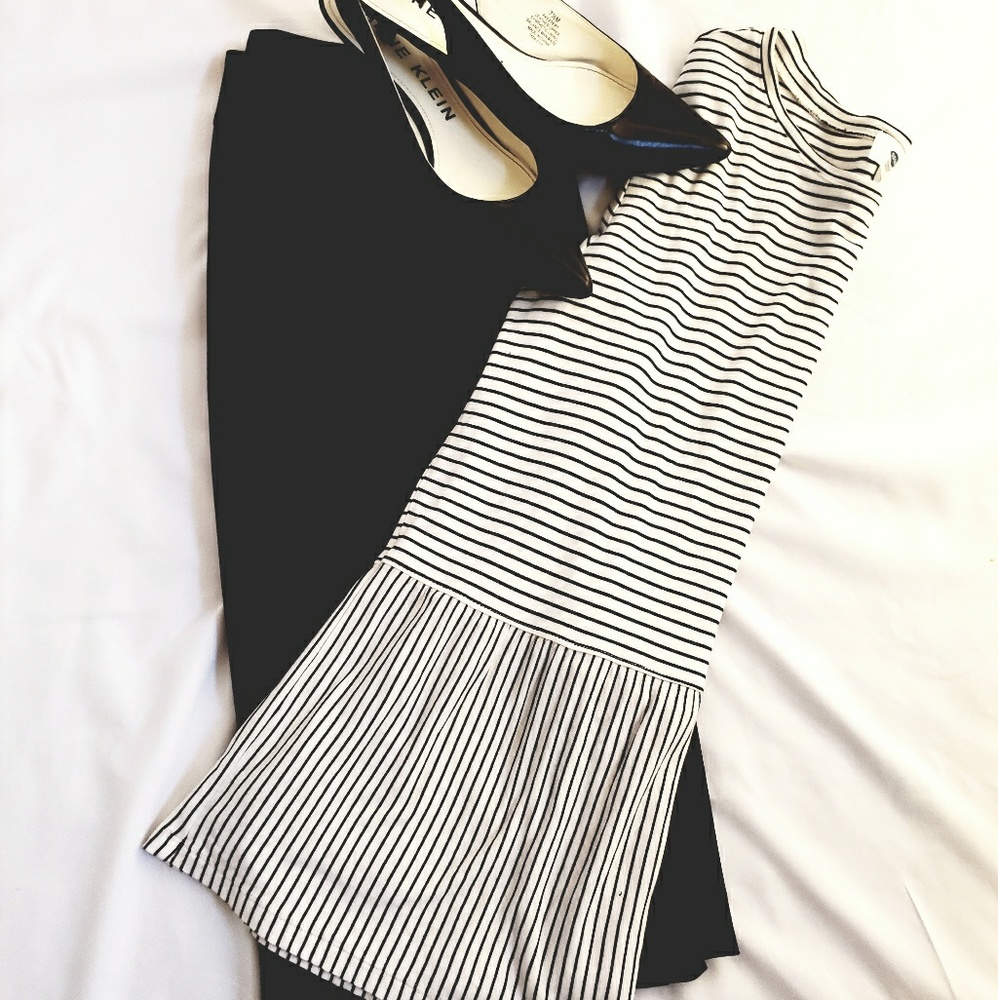 Black and white long sleeve shirt